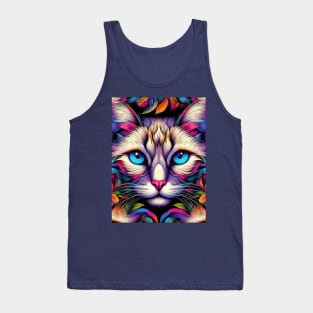 vibrant, bold, and colorful cat Tank Top